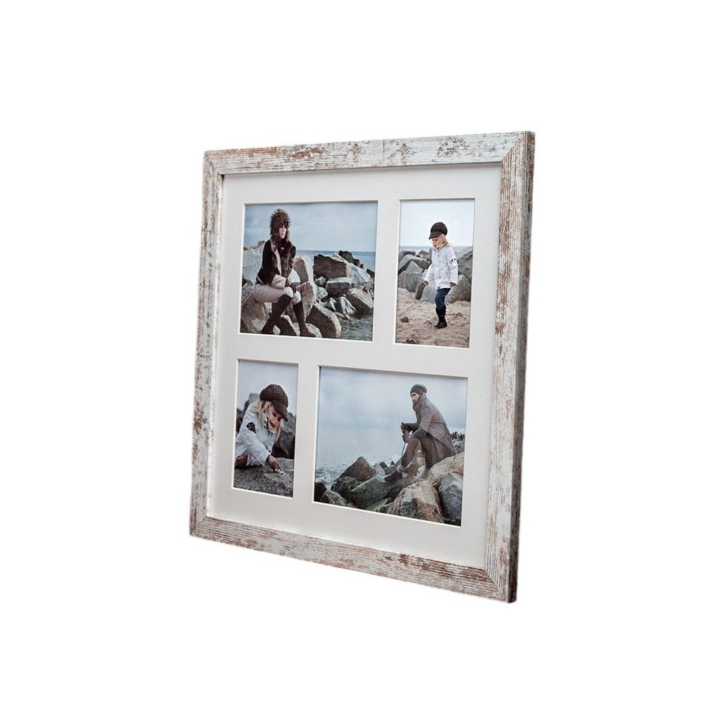 Šedo-bílý rámeček na 4 fotografie Styler Narvik Shabby, 39 x 39 cm v:1195794