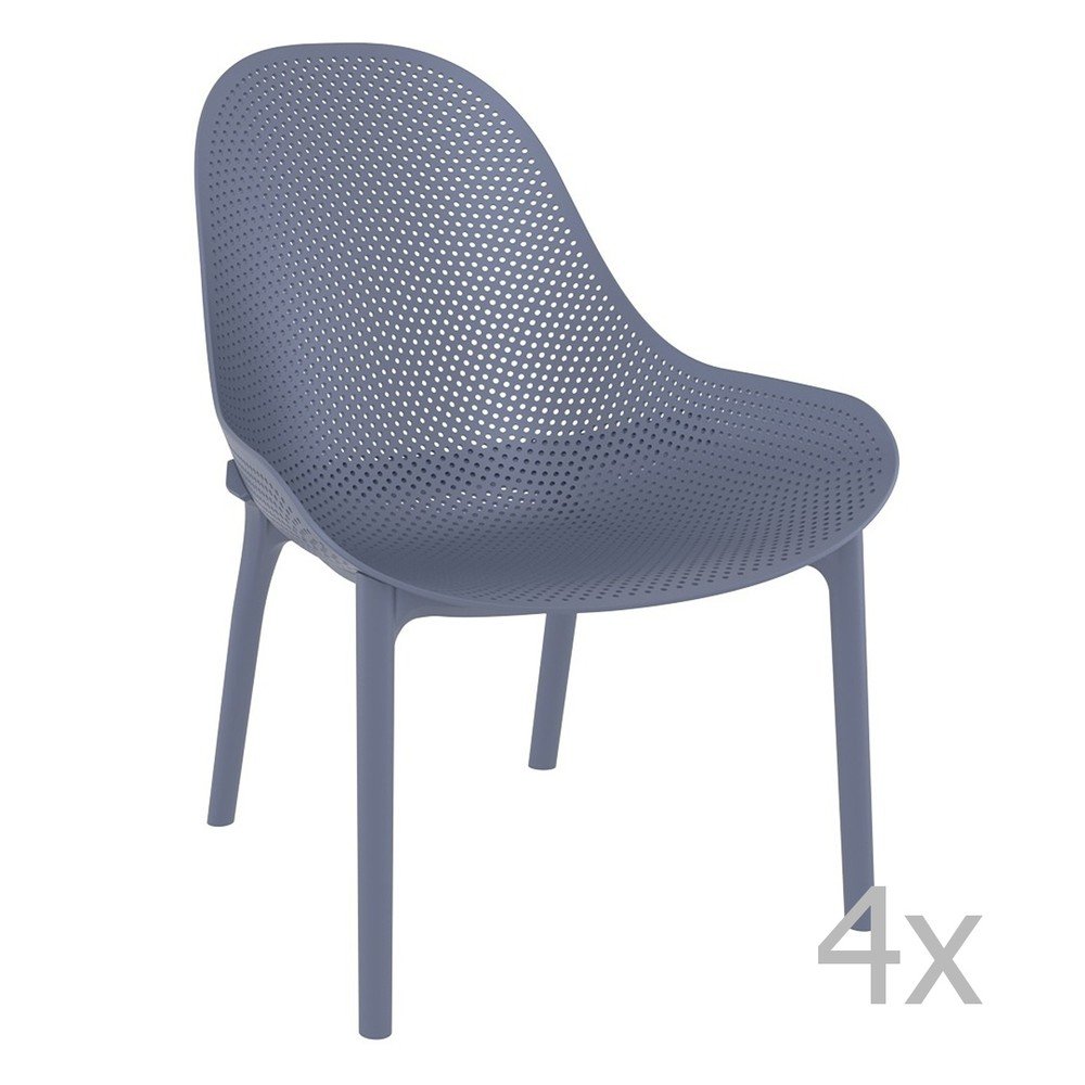 Sada 4 modrošedých zahradních lounge křesel Resol Sky v:1237474