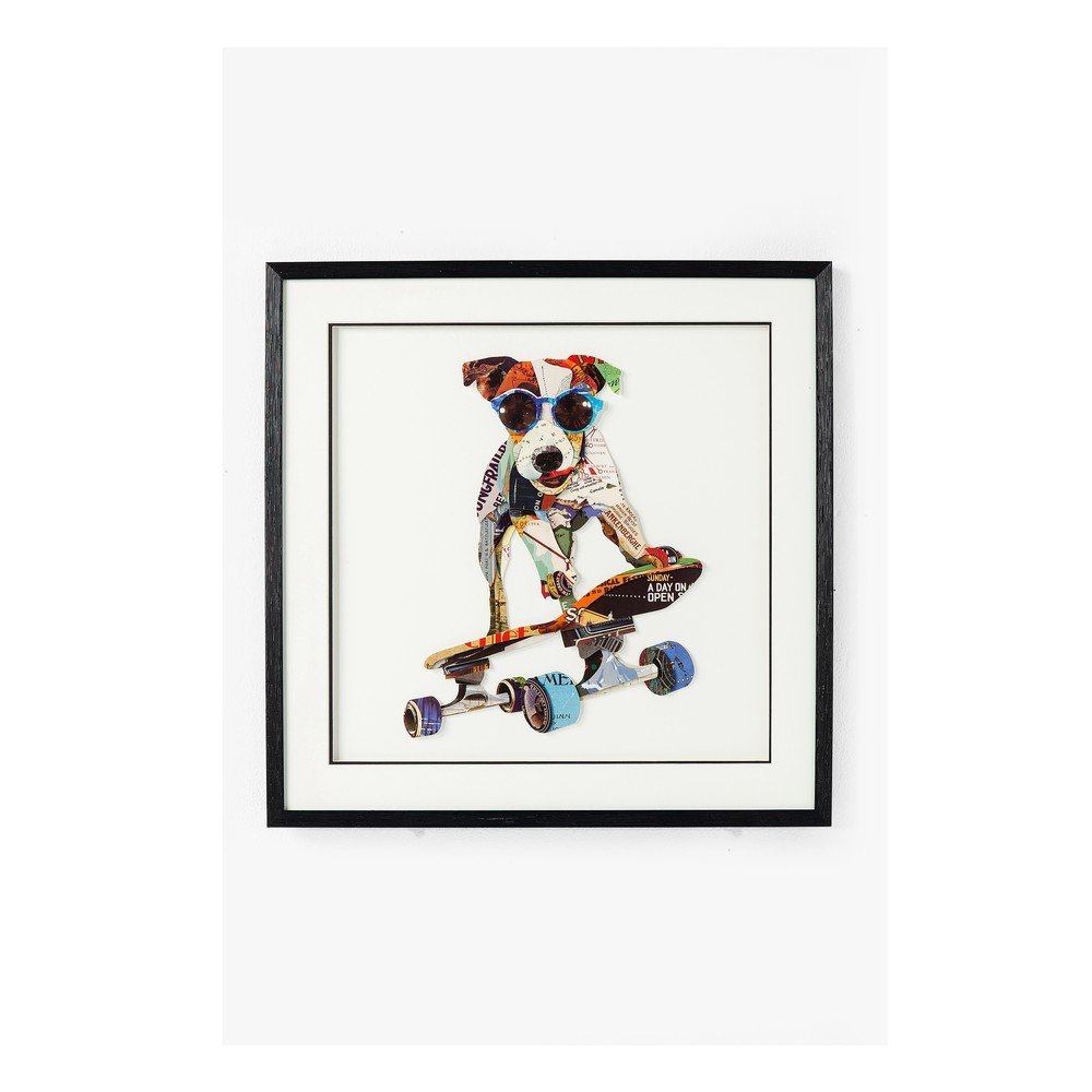 Obraz Kare Design Skater Dog, 65 x 65 cm v:1318970