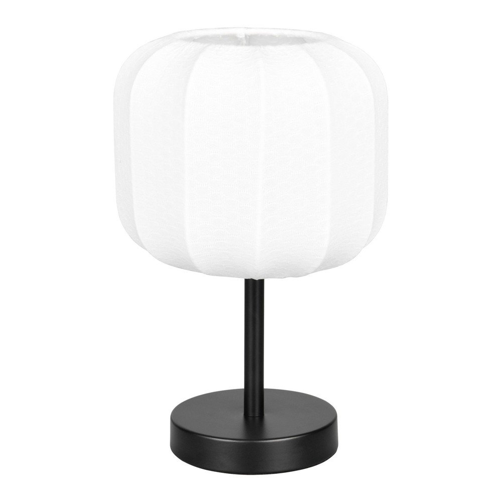 Bílá/matně černá kovová stolní lampa s textilním stínidlem Madleine – Reality v:1902702