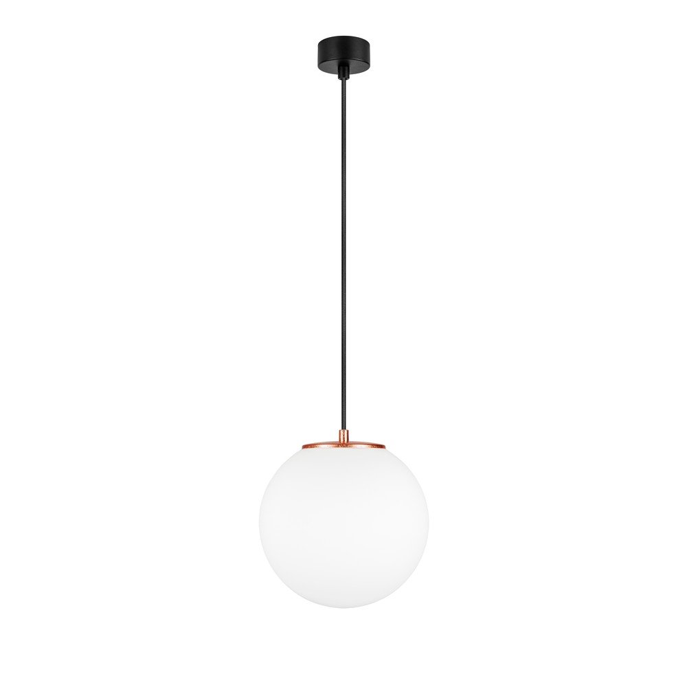 Bílé závěsné svítidlo s objímkou ve měděné barvě Sotto Luce TSUKI M, ⌀ 25 cm v:1187320