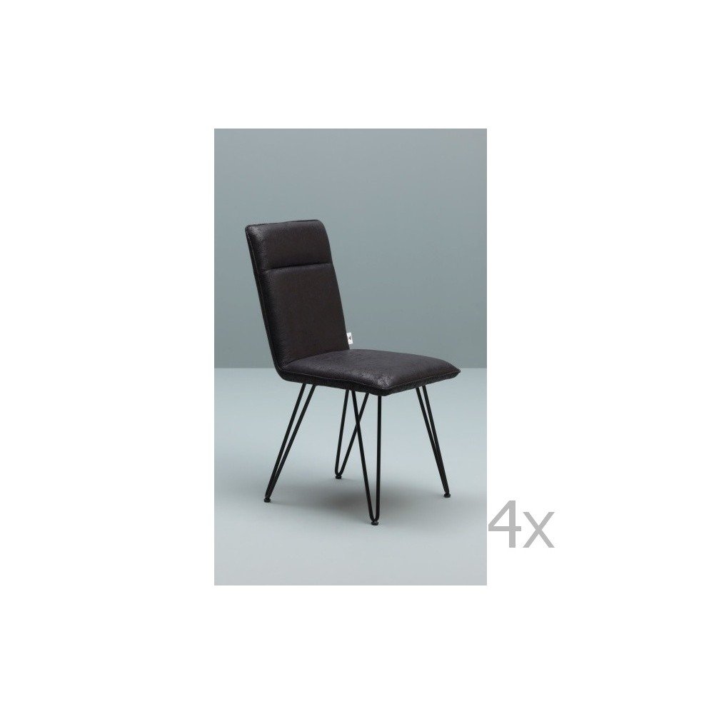 Sada 4 černých židlí s černým podnožím Design Twist Elice v:1011798