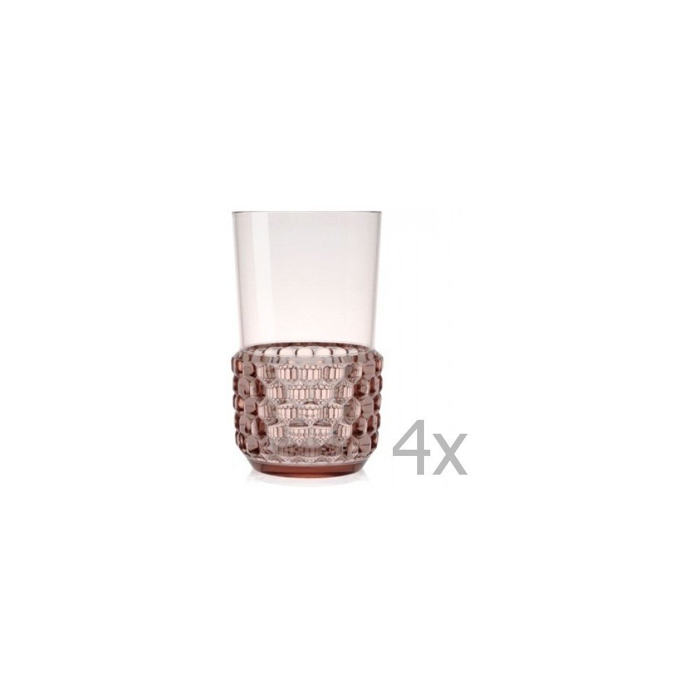 Sada 4 světle růžových sklenic Kartell Jellies, 500 ml v:773332