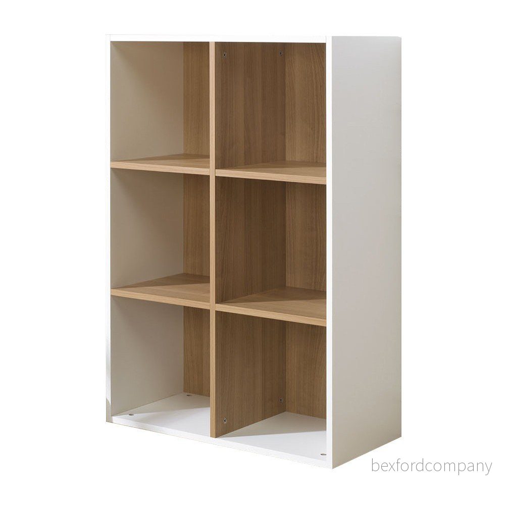 Bílo-hnědá knihovna se 6 policemi JUNIOR Provence Cube v:1010404