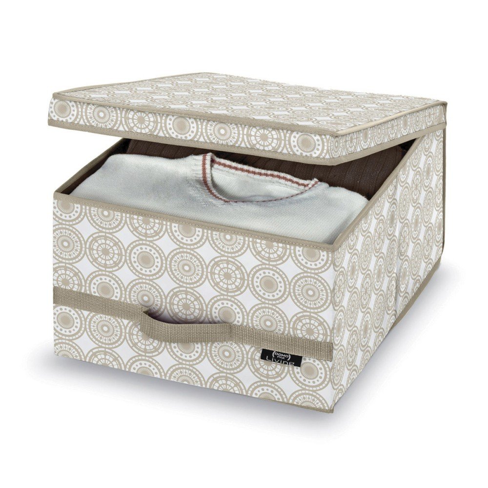 Béžový úložný box Domopak Ella, výška 24 cm v:823494