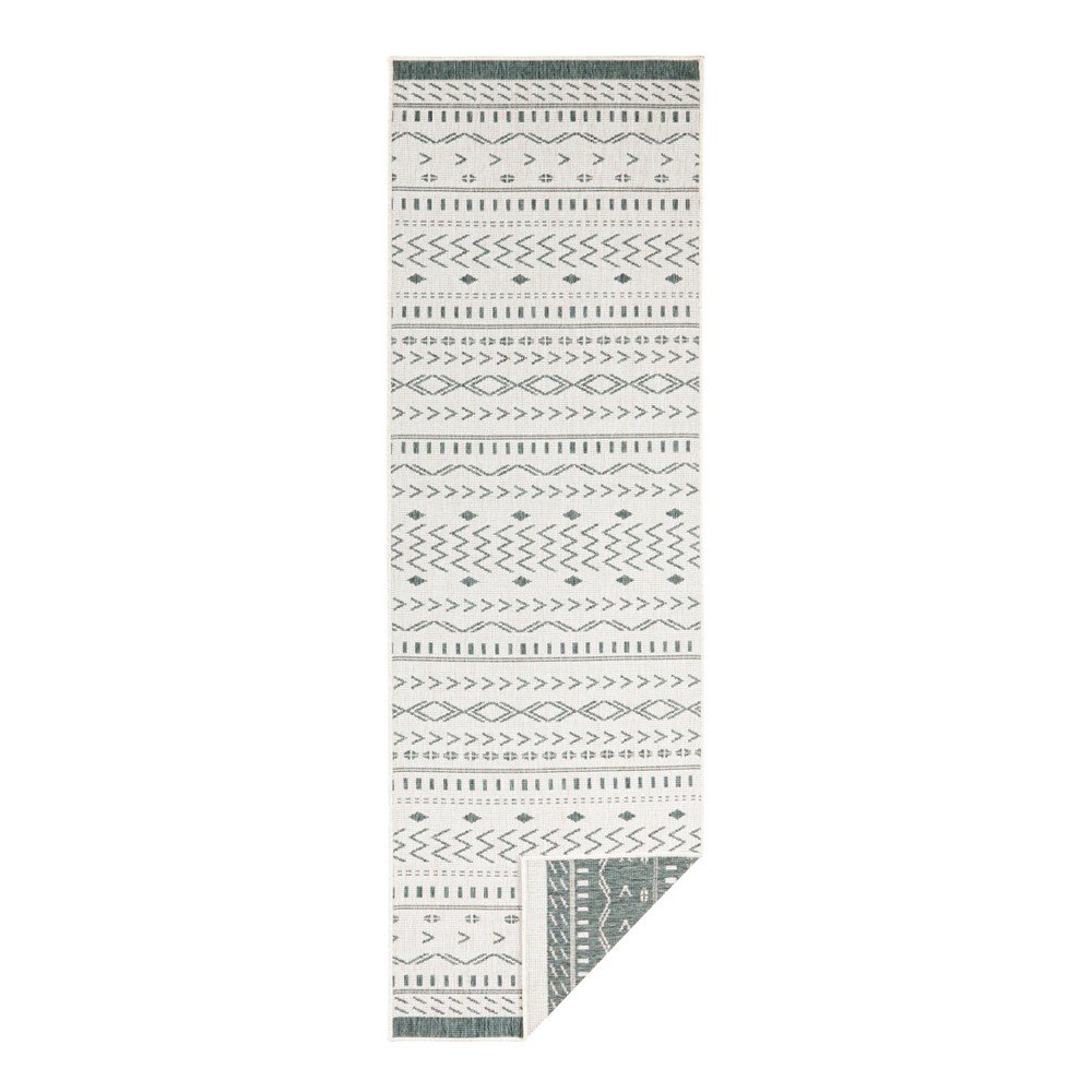 Zeleno-krémový venkovní koberec NORTHRUGS Kuba, 80 x 350 cm v:1149642