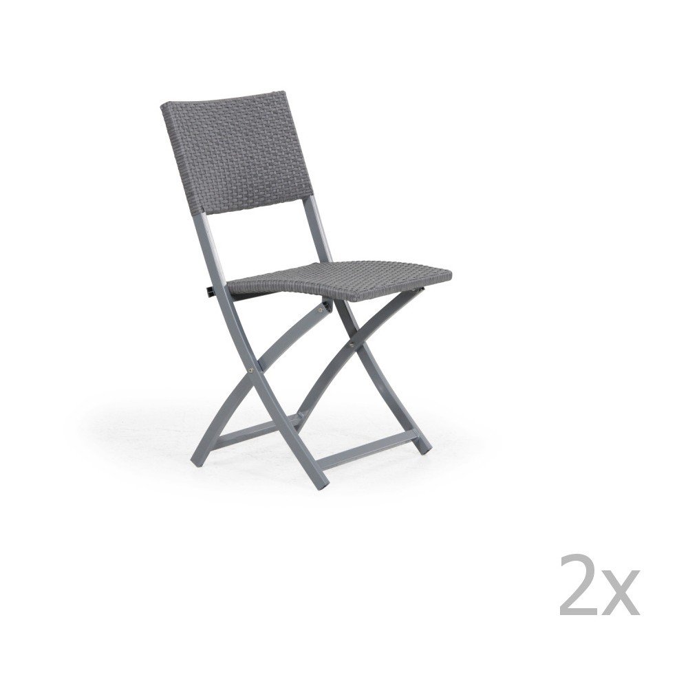 Sada 2 šedých skládacích zahradních židlí Brafab Ninja v:1013792