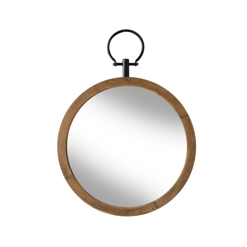 Zrcadlo s dřevěným rámem Red Cartel, ⌀ 40 cm v:1123772