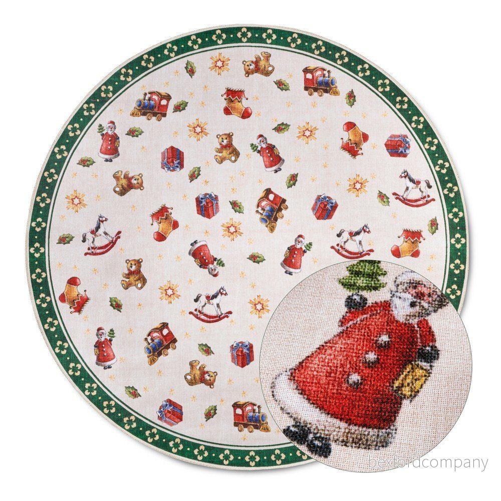 Zelený kulatý koberec s vánočním motivem ø 150 cm Green Christmas – Villeroy&Boch v:1700644