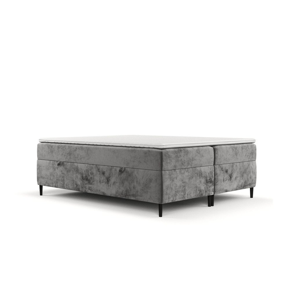 Tmavě šedá boxspring postel s úložným prostorem 200x200 cm Araya – Maison de Rêve v:1662284