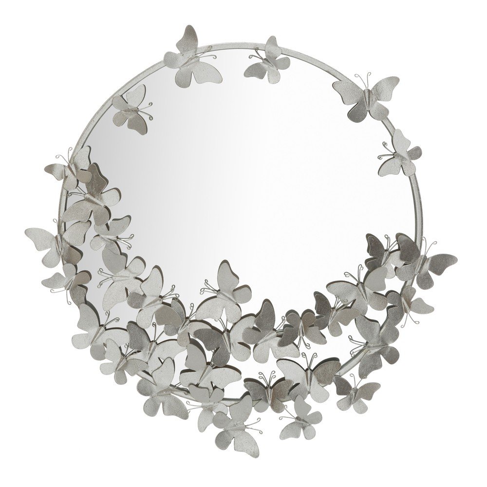 Nástěnné zrcadlo ve stříbrné barvě Mauro Ferretti Round Silver, ø 74 cm v:1342421