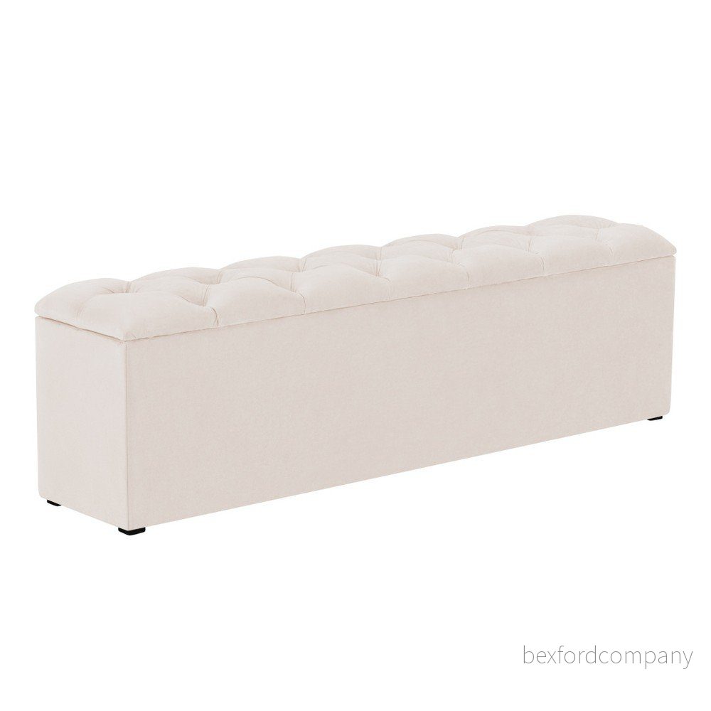 Béžový otoman k posteli s úložným prostorem Kooko Home Manna, 47 x 160 cm v:1086654