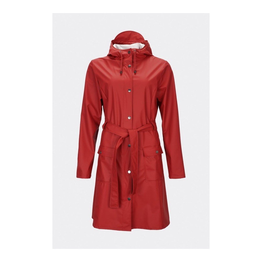 Tmavě červený dámský plášť s vysokou voděodolností Rains Curve Jacket, velikost S / M v:1123998