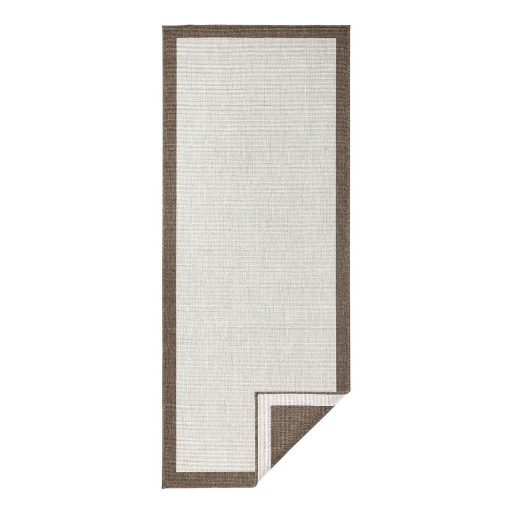 Světle hnědý oboustranný běhoun vhodný i na ven bougari Panama, 80 x 350 cm v:978960