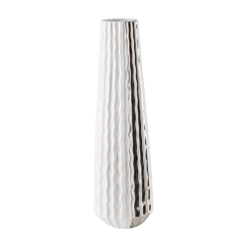 Bílostříbrná keramická váza Mauro Ferretti Frise, výška 46 cm v:912028