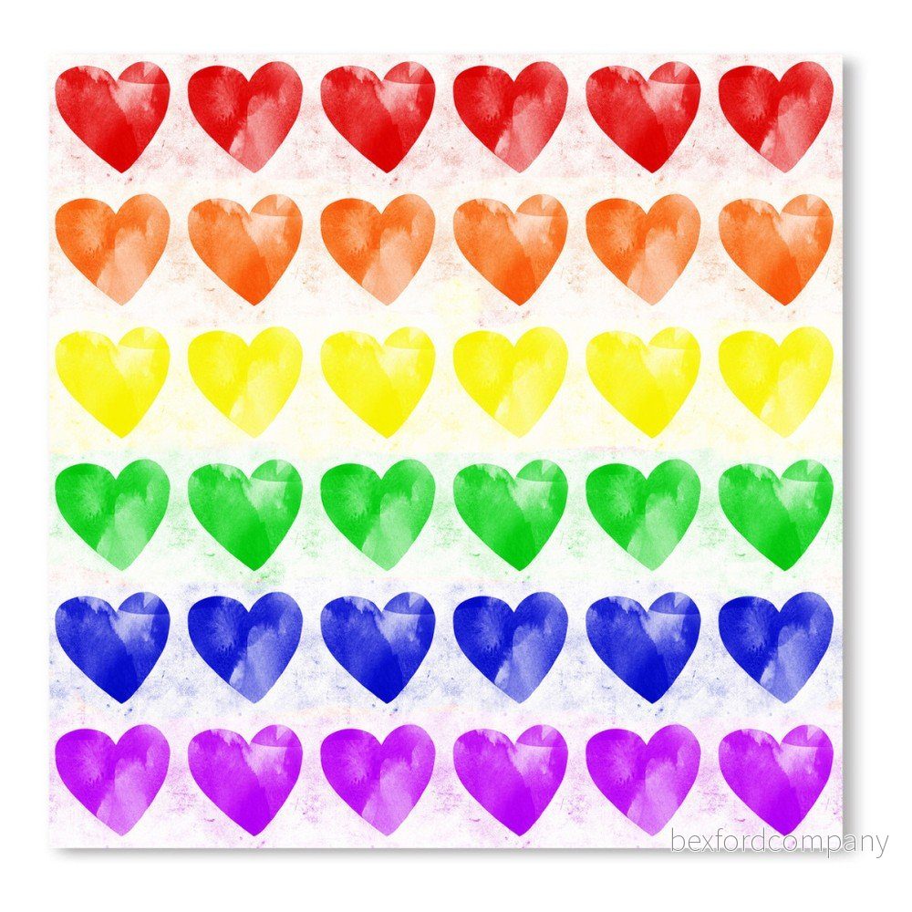 Plakát Americanflat Rainbow Hearts, 30 x 30 cm v:1158272