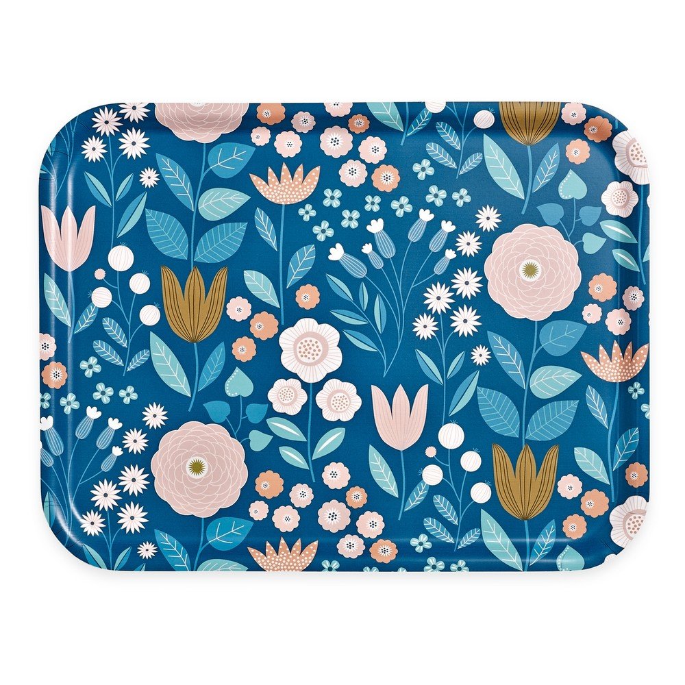 Dřevěný obdélníkový podnos MiniLabo Floral v:796132