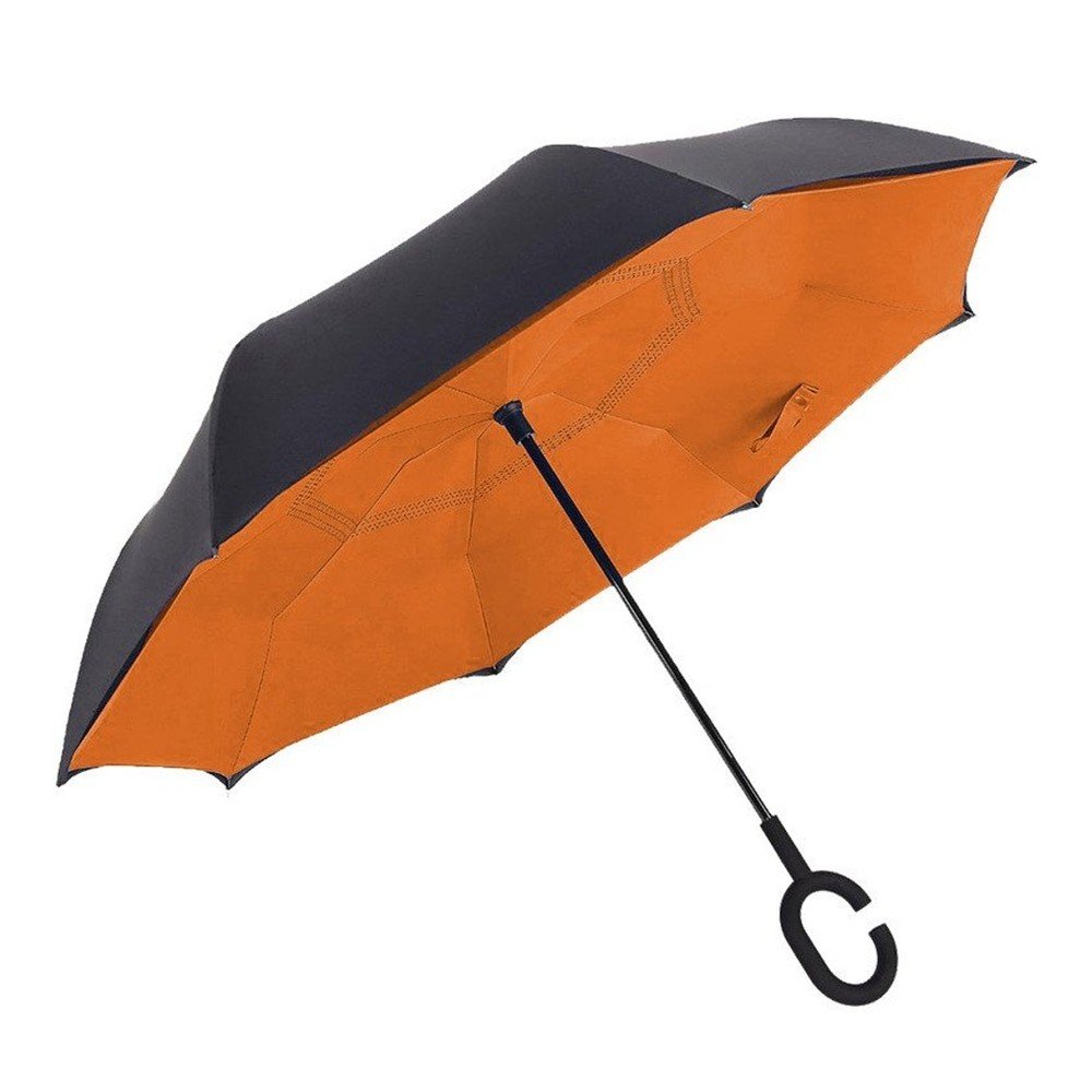 Oranžovo-černý deštník Ambiance Tangerine, ⌀ 110 cm v:990478