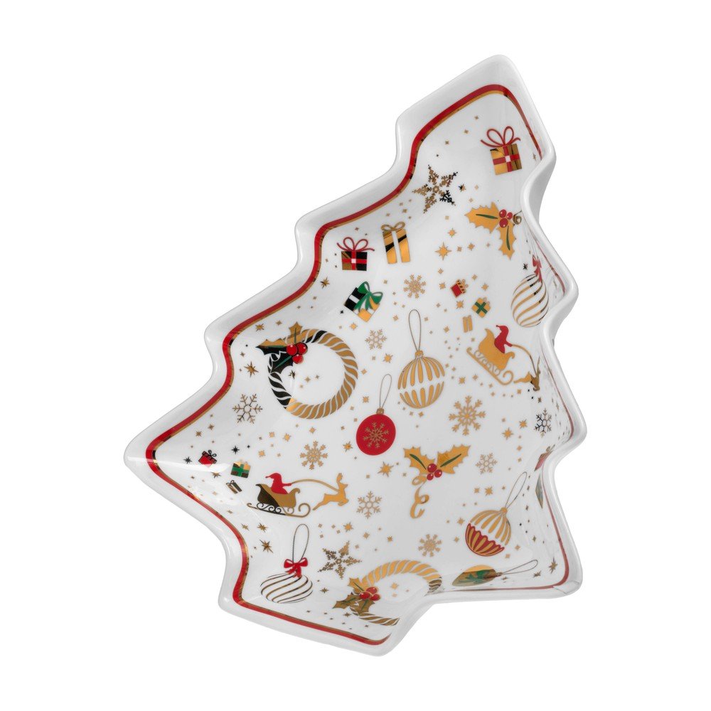 Bílá porcelánová miska ve tvaru stromečku Brandani Alleluia, délka 26,5 cm v:1392137