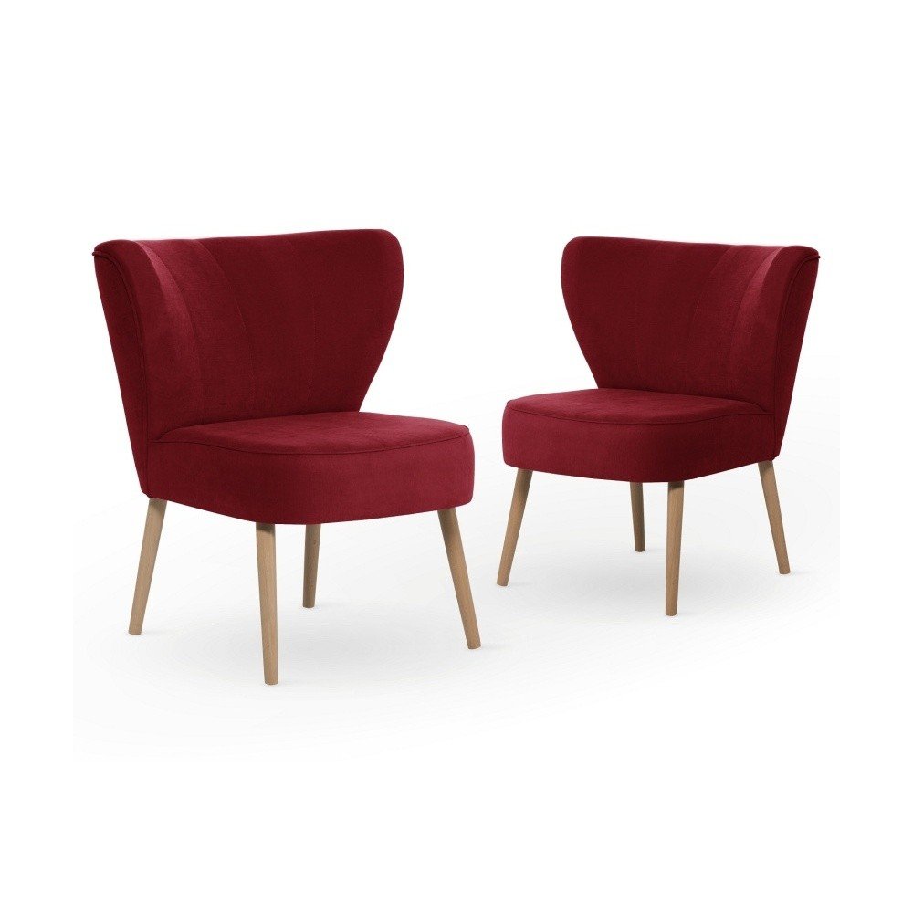 Sada 2 červených krémových jídelních židlí My Pop Design Hamilton v:1065040