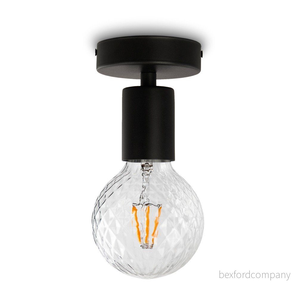 Černé stropní svítidlo s žárovkou Bulb Attack Cero Basic Globe Clear v:1138592