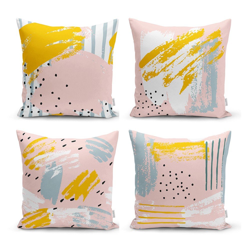 Sada 4 dekorativních povlaků na polštáře Minimalist Cushion Covers Pastel Design, 45 x 45 cm v:1371949