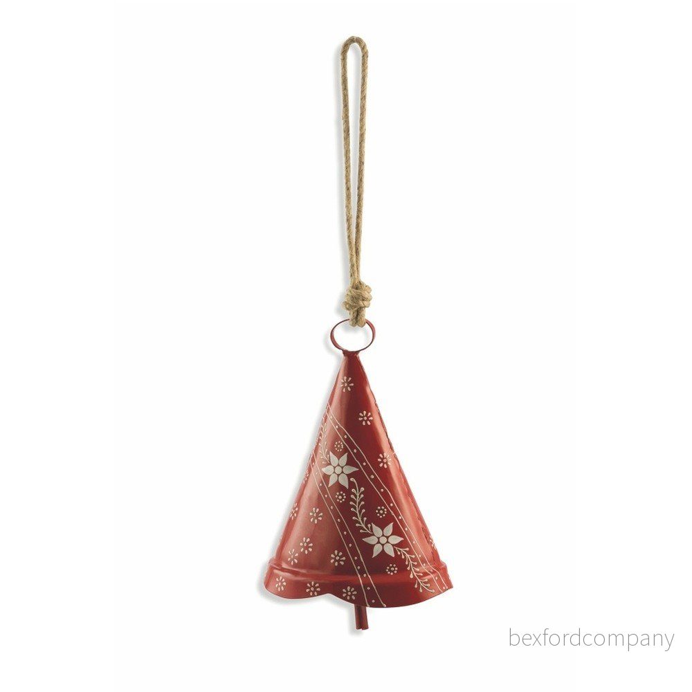 Vánoční závěsná dekorace Villa d'Este Bell Campana Triangolare Rossa Grande v:1132402