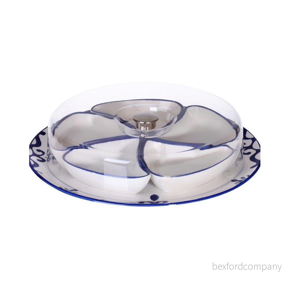 Set 5 keramických misek na snídani s talířem a poklopem Triti v:1268450