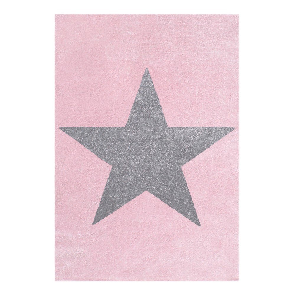 Růžovo-šedý dětský koberec Happy Rugs Superstar, 160 x 230 cm v:738062
