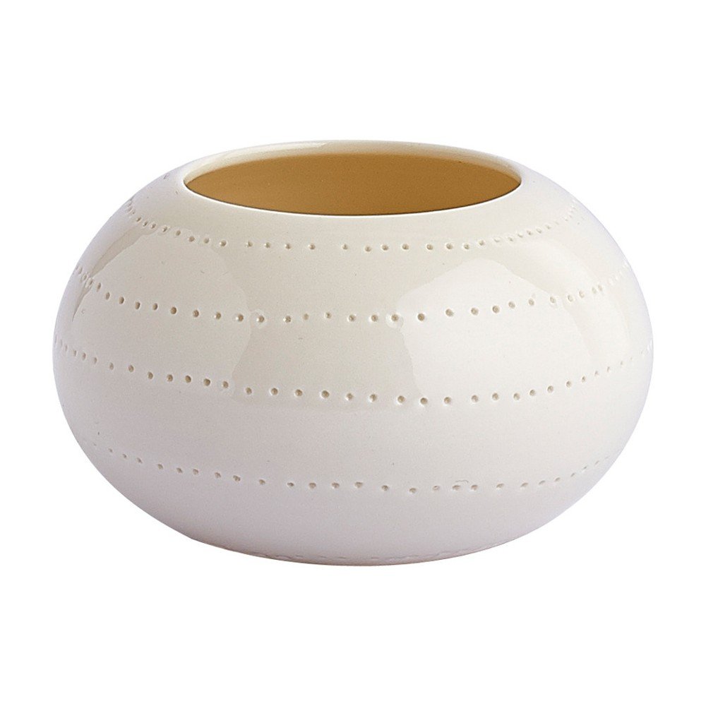 Bílý ručně vyráběný porcelánový svícen Anne Black Seam v:920160