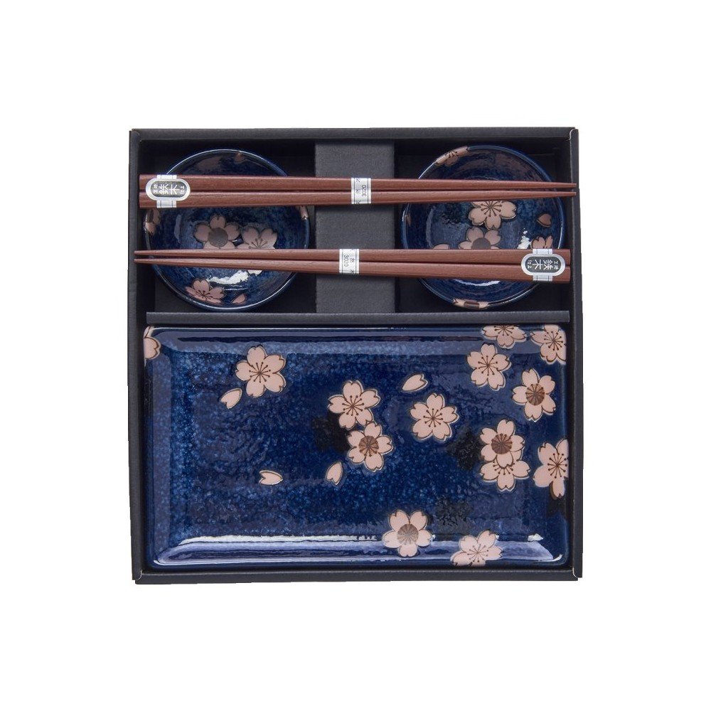 6dílný set modrého keramického nádobí na sushi MIJ Sakura v:1434211