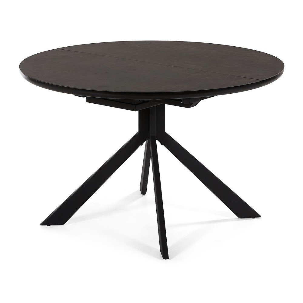 Černý rozkládací jídelní stůl La Forma Haydee, ø 120 cm v:1304842