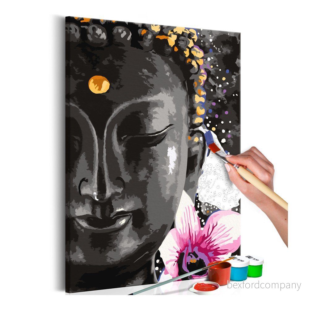 DIY set na tvorbu vlastního obrazu na plátně Artgeist Buddha and Flower, 60 x 40 cm v:1319882