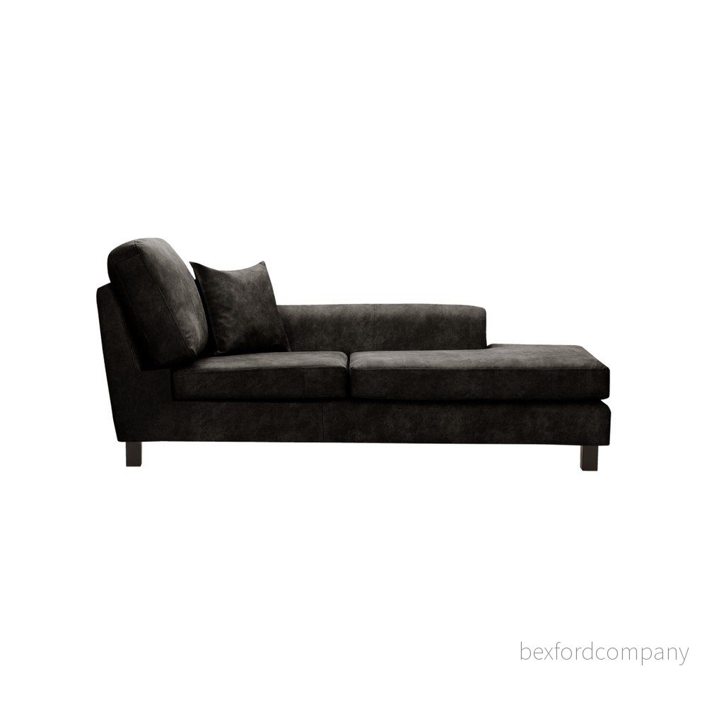 Antracitově šedá lenoška s opěrkou na levé straně Rodier Tweed v:965412