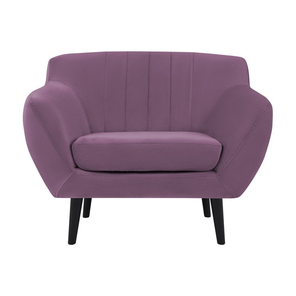 Fialové křeslo Mazzini Sofas Toscane, černé nohy v:811200
