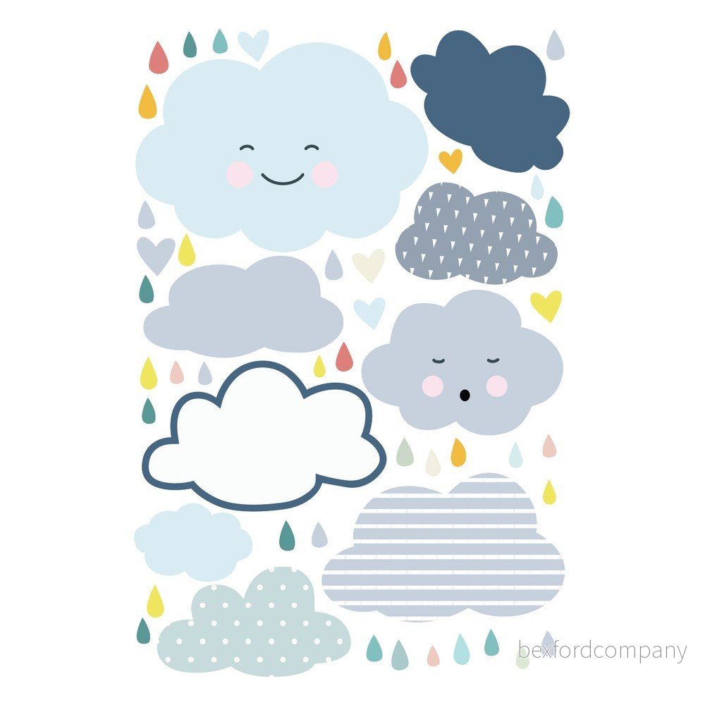 Dětská nástěnná samolepka Ambiance Scandinavian Clouds and Love Rain, 90 x 60 cm v:1435715 Dětská nástěnná samolepka Ambiance Scandinavian Clouds and Love Rain, 90 x 60 cm v:1435715