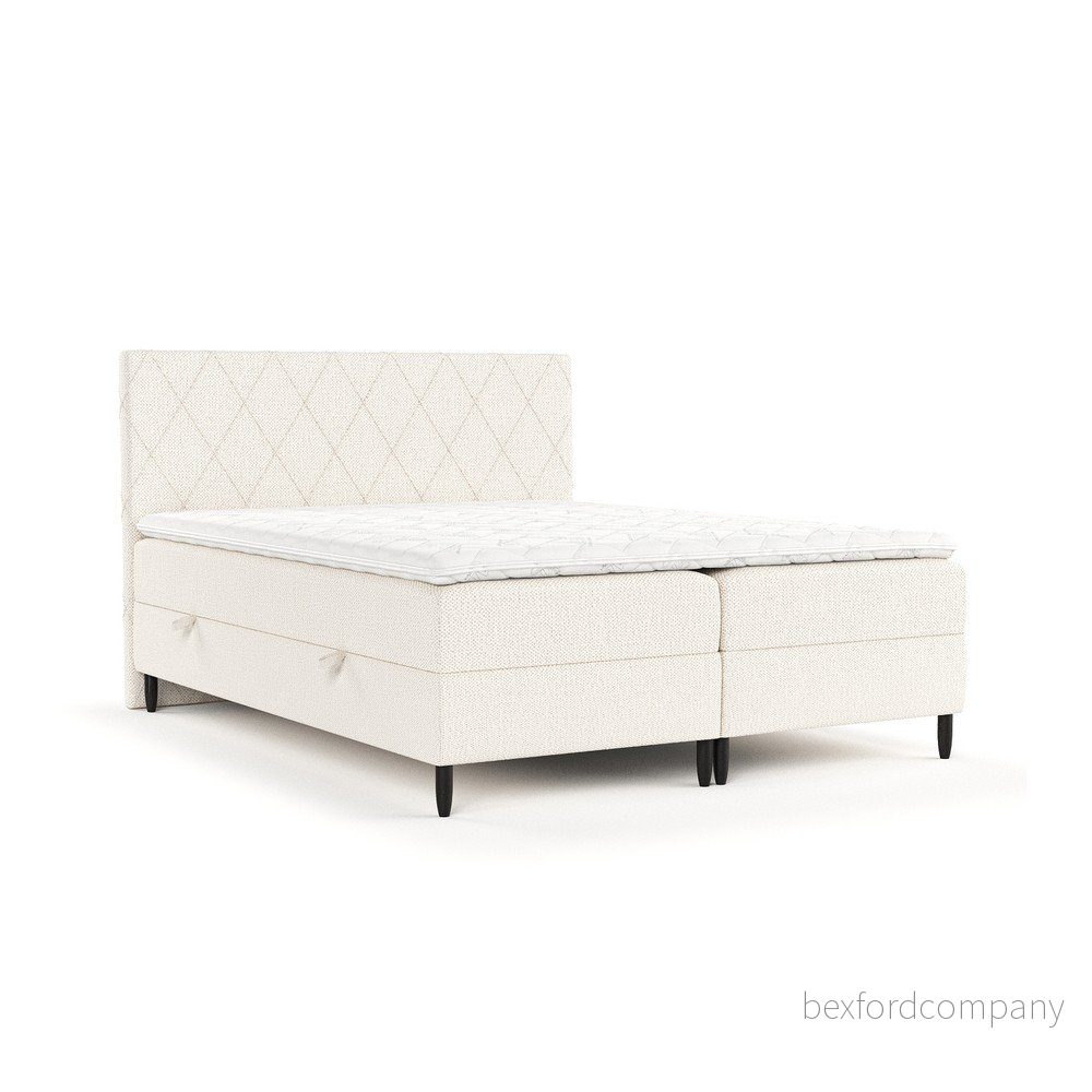 Krémová boxspring postel s úložným prostorem 180x200 cm Gwen – Maison de Rêve v:1662570