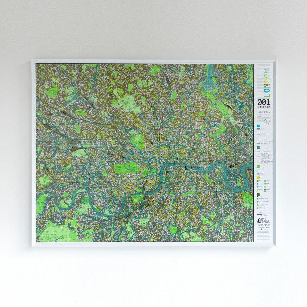 Zelená magnetická mapa Londýna Street Map, 130 x 100 cm v:788038
