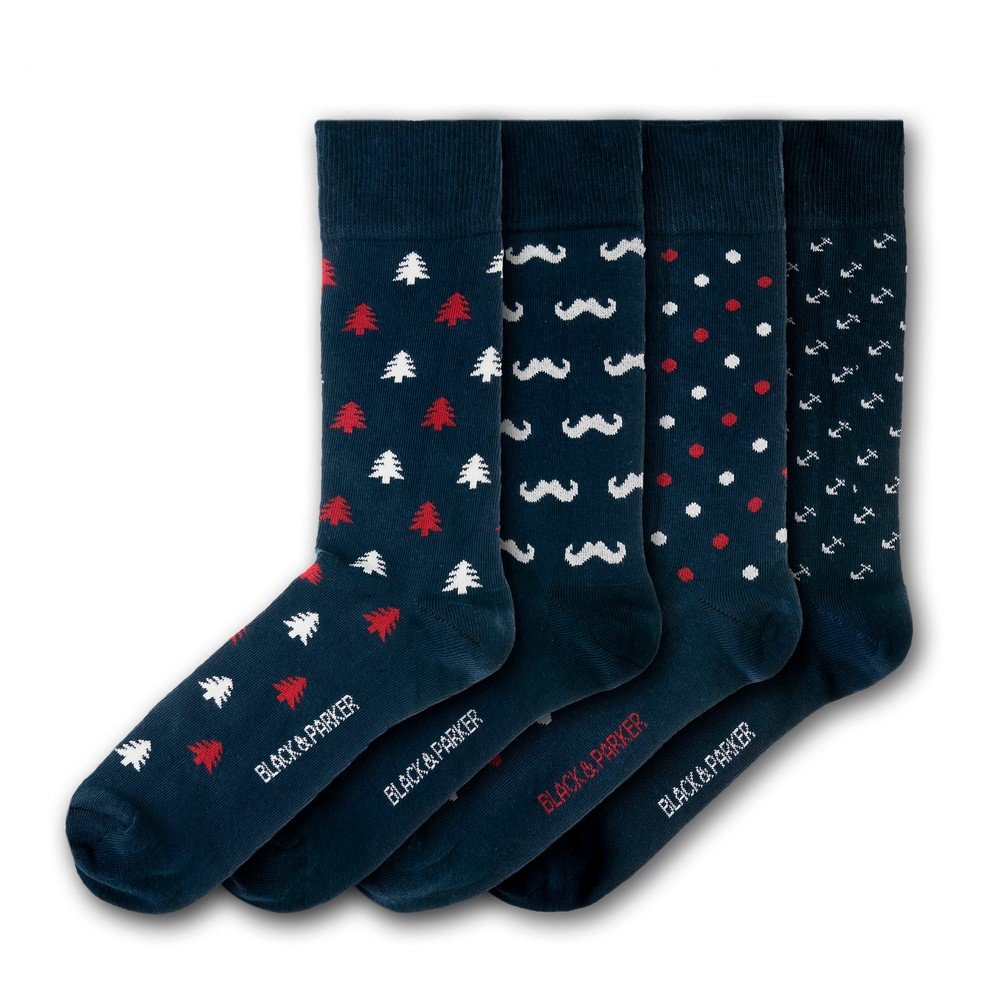 Sada 4 párů unisex ponožek Black&Parker London Holehird Gardens, velikost 37 v:1316948