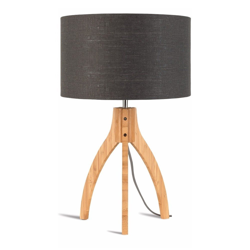 Stolní lampa s tmavě šedým stínidlem a konstrukcí z bambusu Good&Mojo Annapurna v:927996