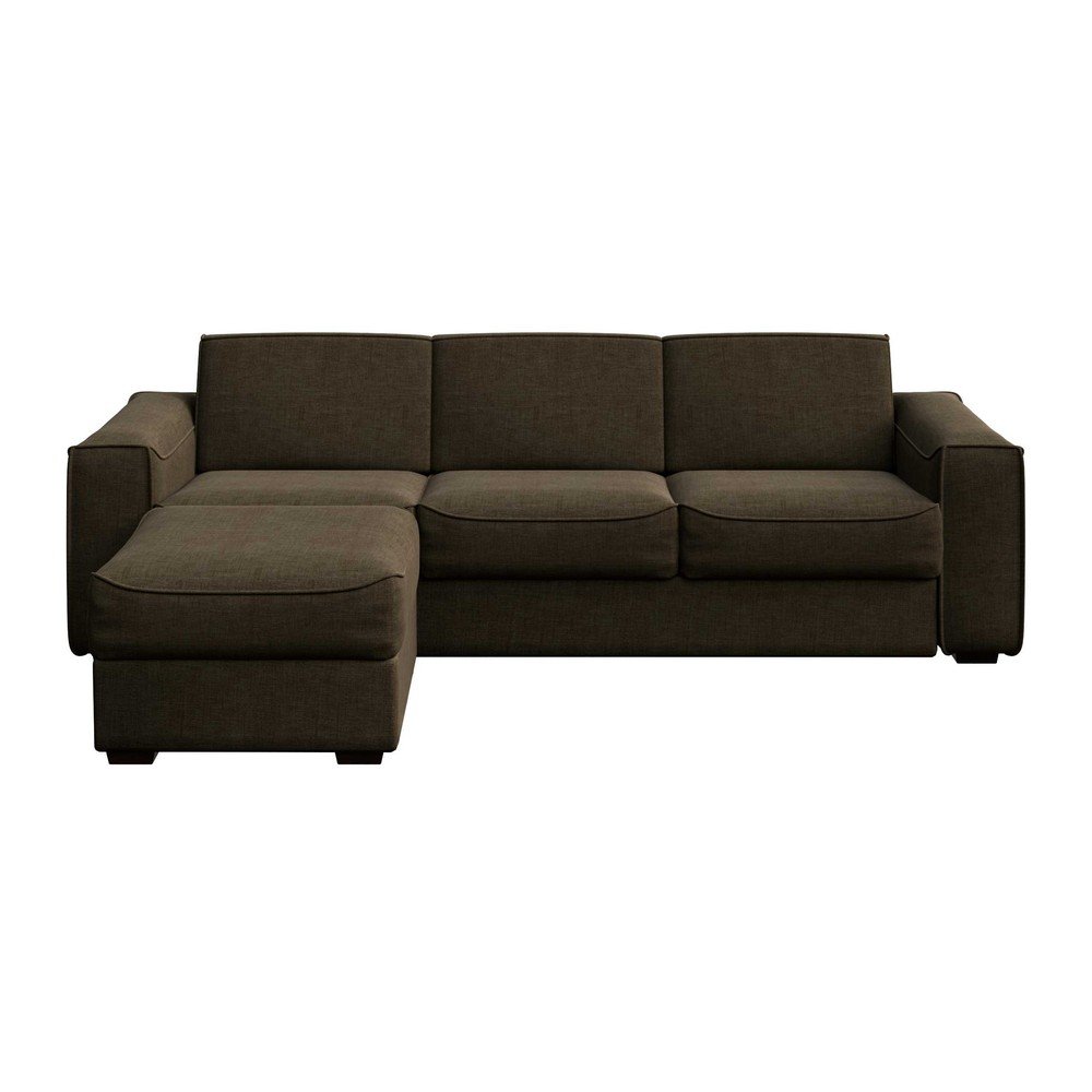 Tmavě hnědá rozkládací rohová pohovka Mesonica Munro, levý roh, 288 cm v:1429913