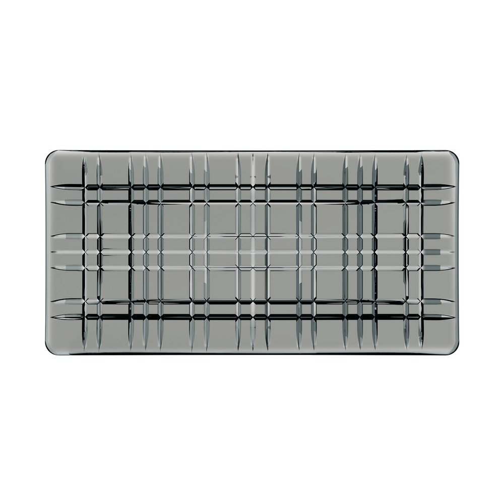 Šedý čtvercový servírovací tác z křišťálového skla Nachtmann Square Plate Smoke, délka 28 cm v:1318420