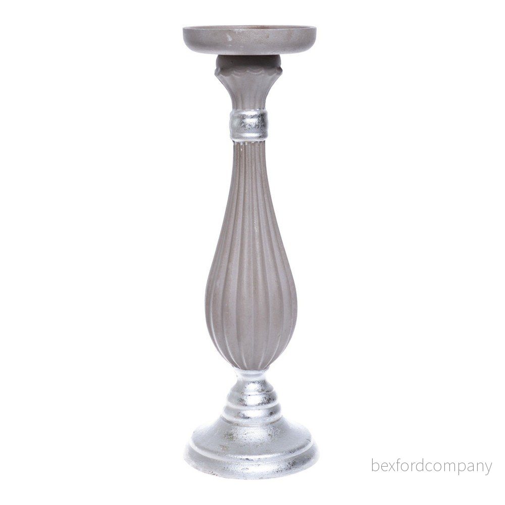 Šedý dřevěný svícen Ewax, výška 33 cm v:1130544
