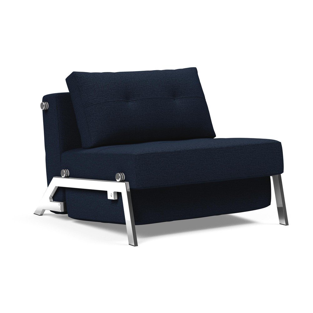 Tmavě modré rozkládací křeslo Innovation Cubed Chrome Mixed Dance Blue v:1305836