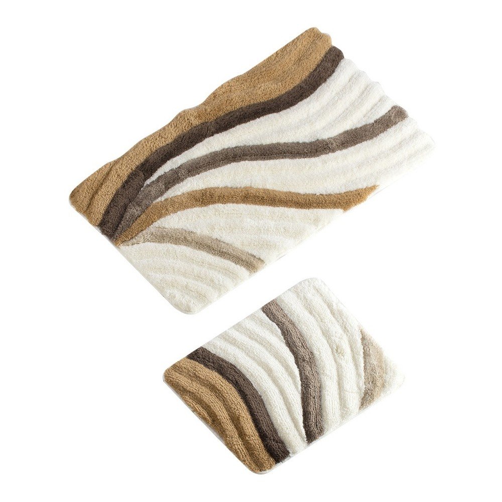 Sada 2 béžových koupelnových předložek Verge Bath Mat Smuto v:1156318