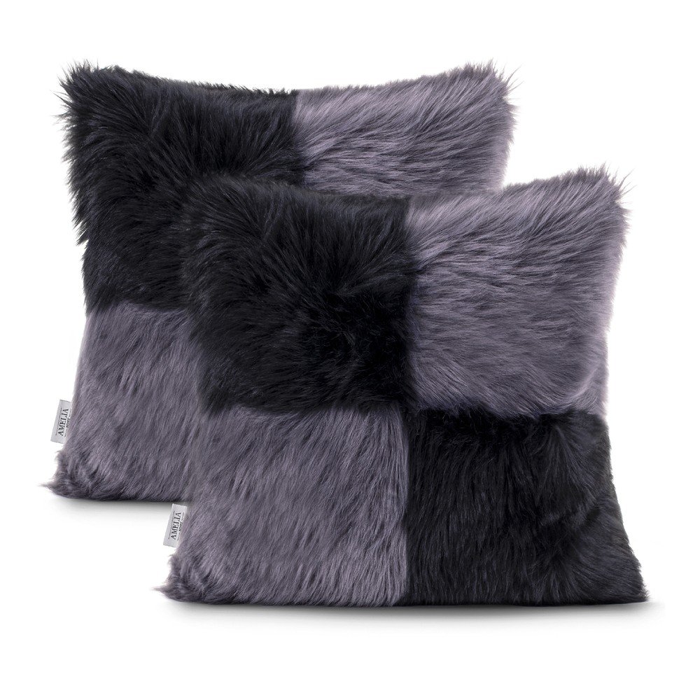 Sada 2 potahů na polštáře AmeliaHome Nancy Black Darkgrey, 45 x 45 cm v:1366969