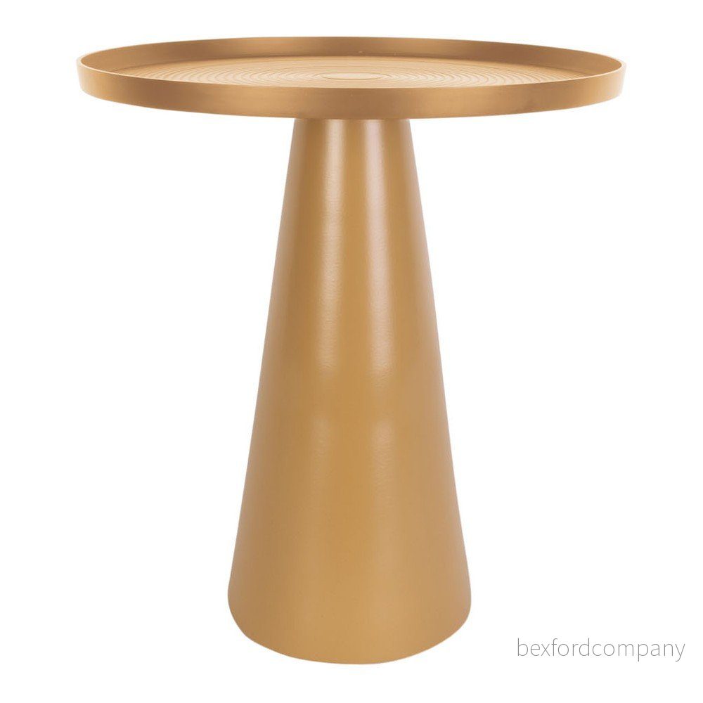 Hořčicově žlutý kovový odkládací stolek Leitmotiv Force, výška 48,5 cm v:1424341