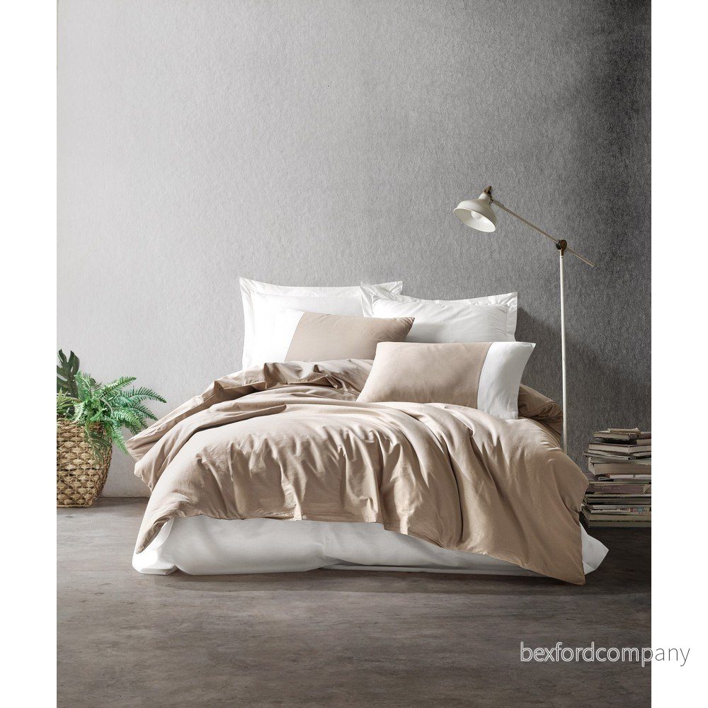 Krémové bavlněné povlečení s prostěradlem Cotton Box Plain, 200 x 220 cm v:1345651