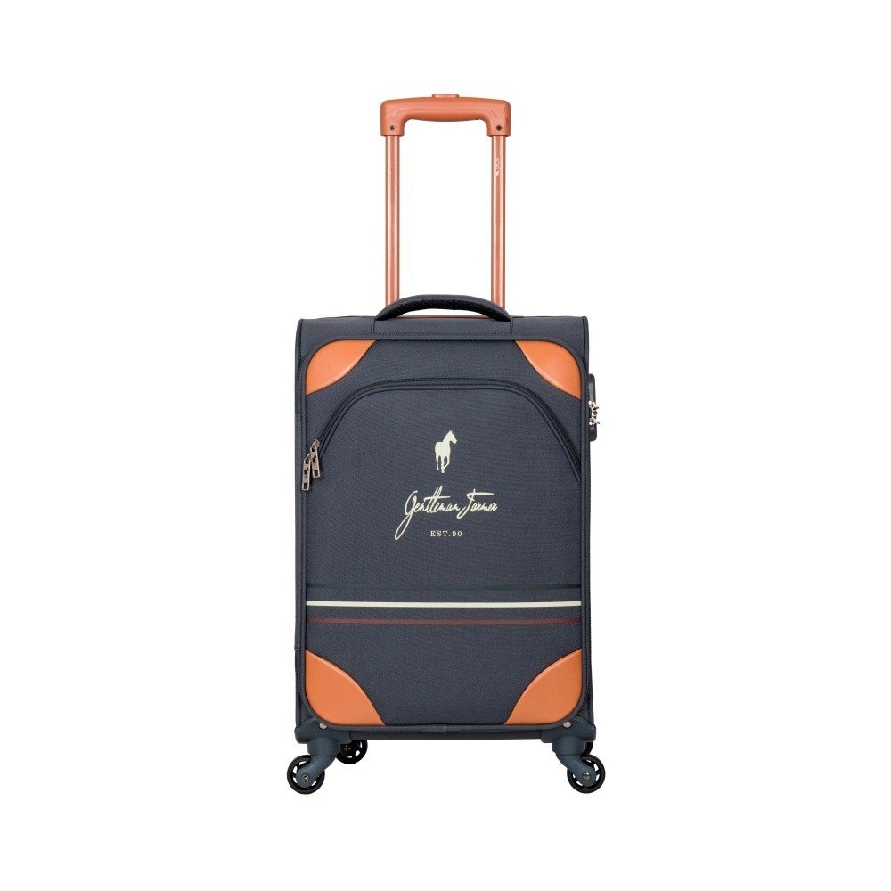Šedomodrý cestovní kufr na kolečkách GENTLEMAN FARMER Gettio Valise Weekend, 60 l v:1267936
