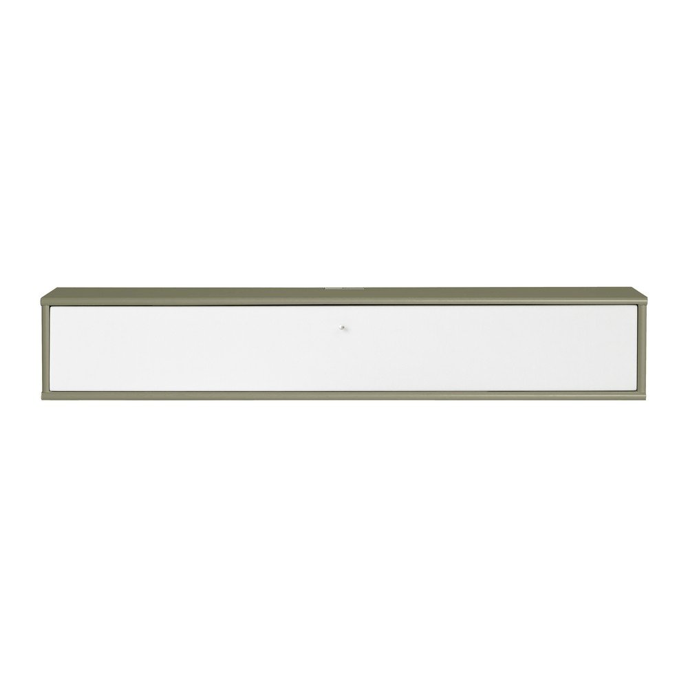 Bílý/khaki TV stolek 133x22x32,5 cm Mistral – Hammel Furniture v:1821122